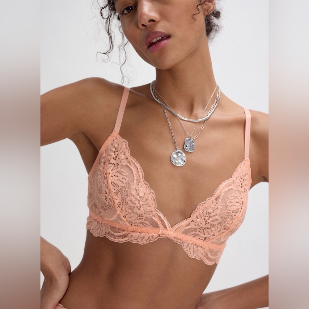 Free People Last Dance Lace Triangle Bralette - M